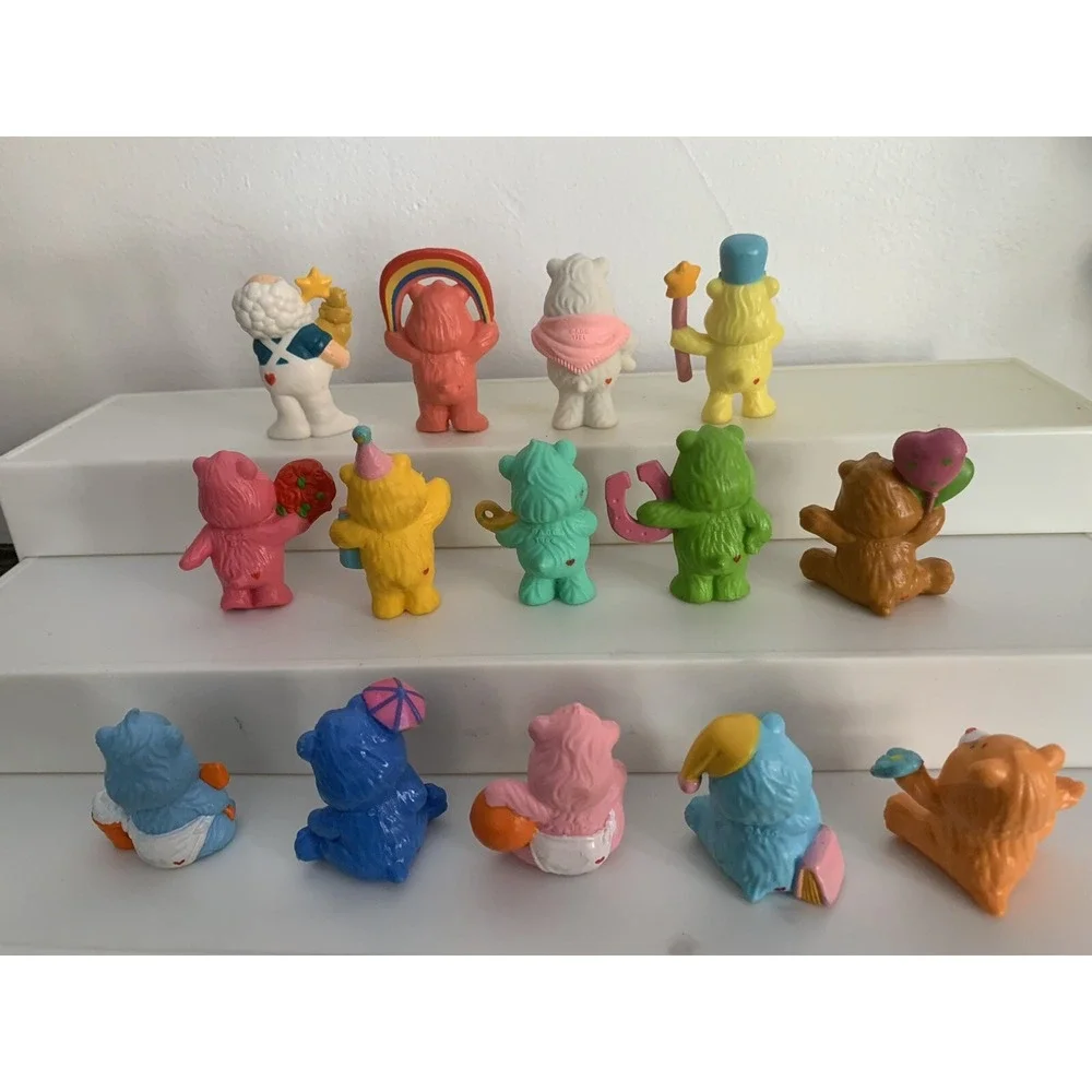 14 Vintage PVC 1980's American Greetings Mini Care Bear Figures